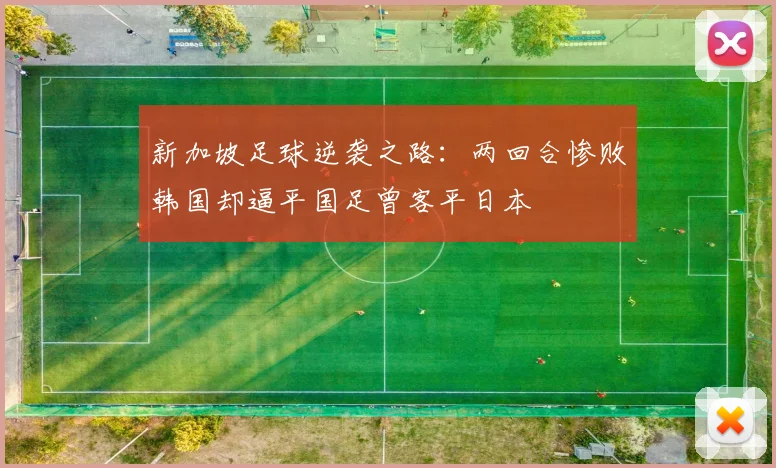 新加坡足球逆袭之路：两回合惨败韩国却逼平国足曾客平日本